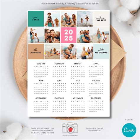 Personalized calendar printable