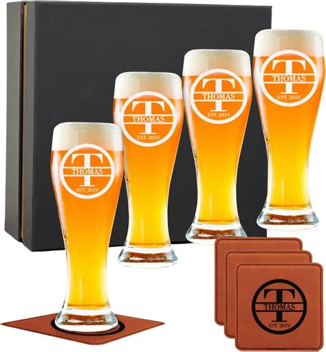 Personalized Pilsner Glass Set