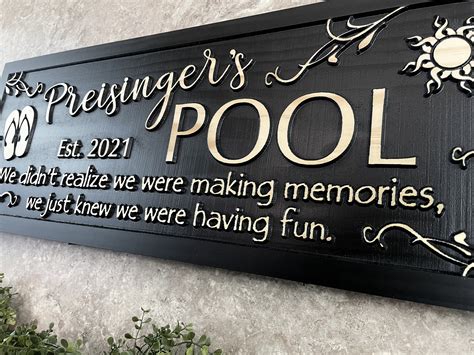 personalized pool signs outdoor