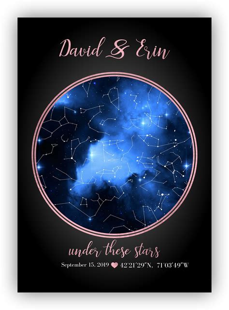 Custom Star Map Personalized Star Map Gift Positive Prints in 2021
