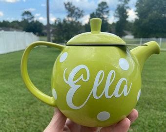 Personalized Teapot With Initial Monogram