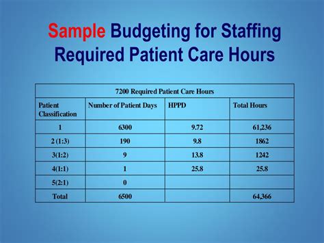 personnel budget in nursing