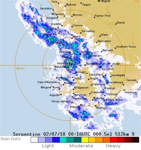 perth bom radar rainfall