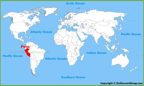 peru on world map outline