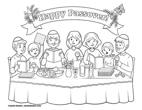 Passover Feast Coloring Page & Coloring Book