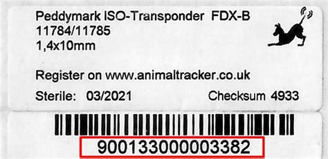 Pet Microchip Number Example