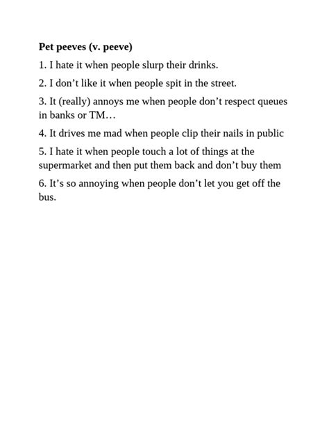 Pet Peeves Examples Interview