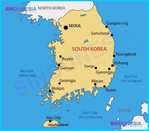 Peta Kota Korea Selatan