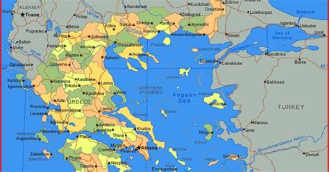 Gambar Peta Yunani Lengkap dengan Nama Kota dan Batas Wilayah Tata