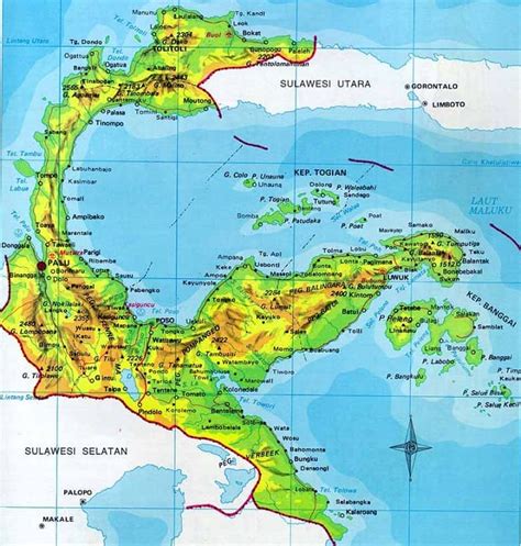 Peta Kota Peta Provinsi Sulawesi Tengah