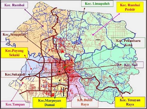 peta jalan di kota pekanbaru