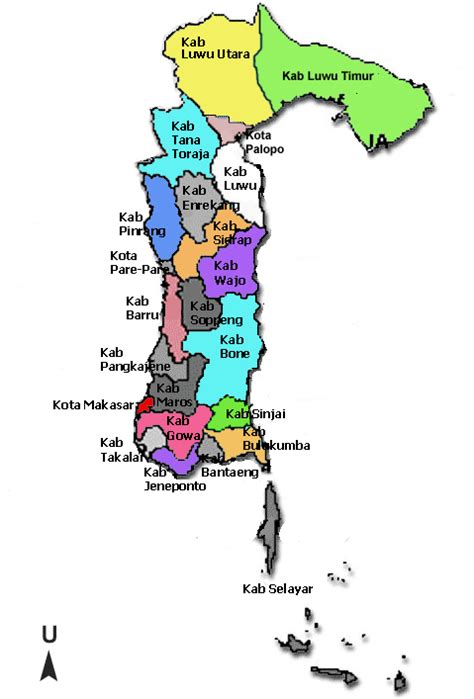 peta kabupaten sulawesi selatan