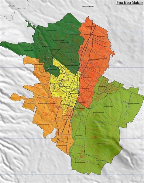 peta kecamatan di kota malang