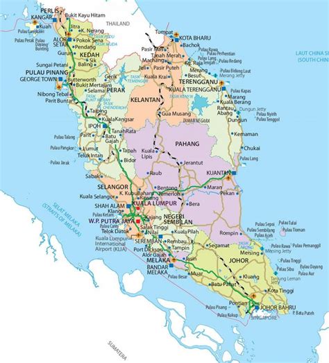 peta semenanjung malaysia lengkap