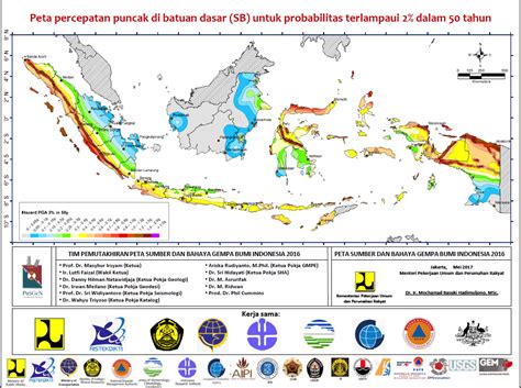 peta sumber dan bahaya gempa indonesia