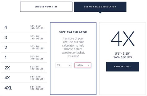 Peter Manning Size Chart