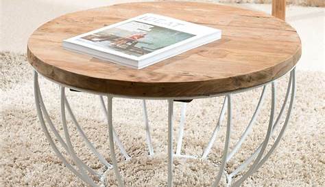 Petite Table Basse Ronde Blanche Mhamiable