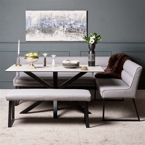 Petra Dining Table Corner Sofa + Bench