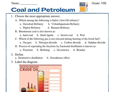 petroleum worksheet pdf