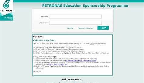 Online Application System Petronas Sponsorship