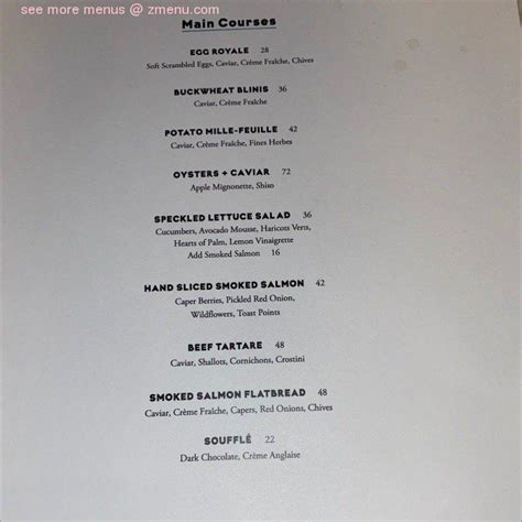 petrossian restaurant menu