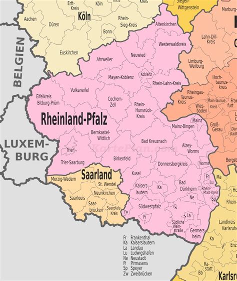 Karte RheinlandPfalz Karten und Stadtpläne der Welt