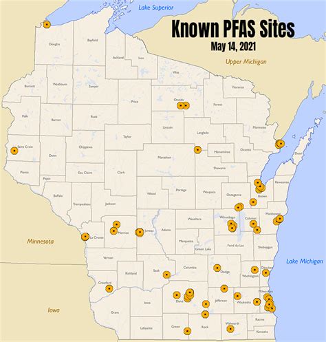 pfas chemicals map of wisconsin