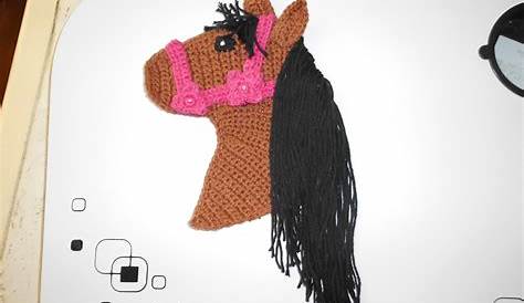 Pferdekopf häkeln + Applikation 3D-Blümchen