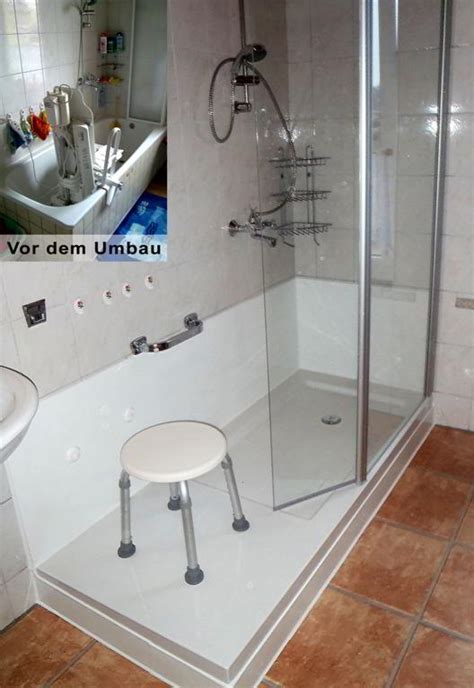 Badezimmer behindertengerecht umbauen, Badewanne auf Duschfeld umbauen