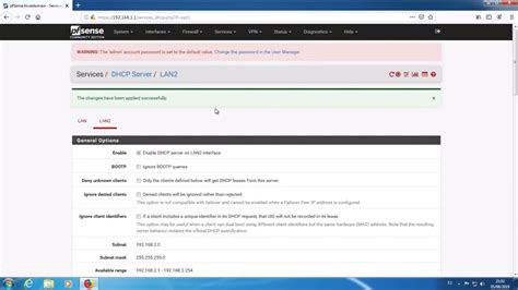 pfsense dhcp server multiple interfaces