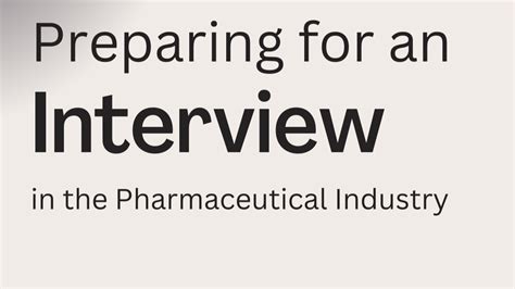 pharmaceutical representative preparing for interview