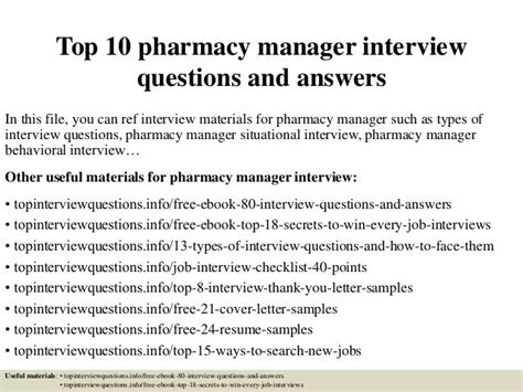 Top 10 pharmacy manager interview questions and answers