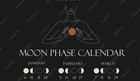 Mars 2023 Lunaire Calendrier Lunaire Cycles Lune Illustration Stock