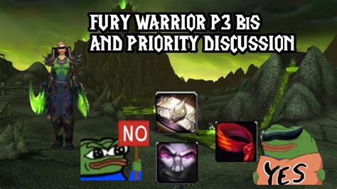 phase 3 fury warrior bis comparisons