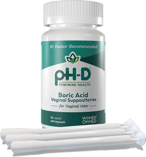 pHD Feminine Health, Boric Acid Vaginal Suppositories, 72ct Walmart