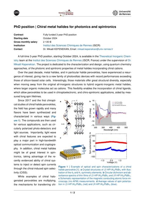 Phd Position In Optics And Photonics
