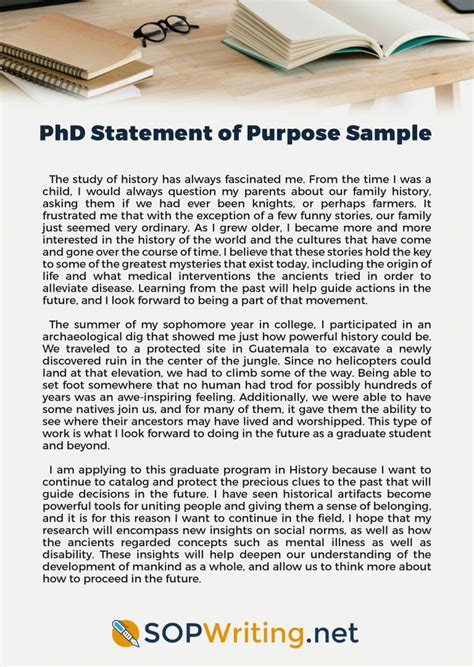 phd purpose statement examples