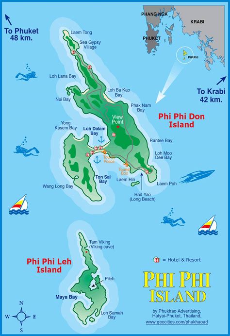 phi phi islands thailand map