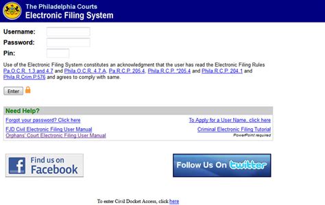 philadelphia electronic filing