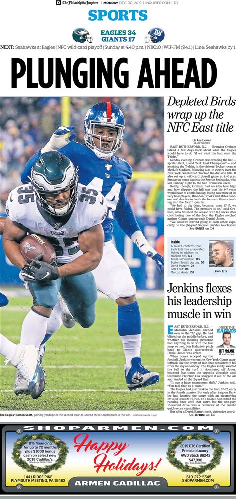 philadelphia inquirer sports page today