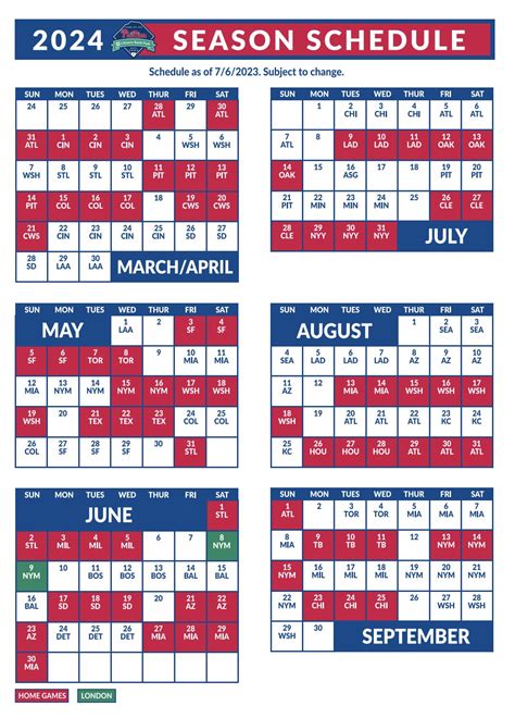 philadelphia phillies home schedule 2024