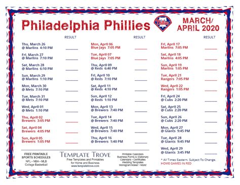 philadelphia phillies schedule 2020