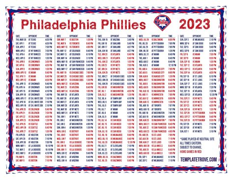 philadelphia phillies schedule 2023 printable