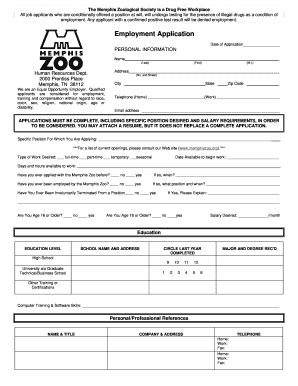 philadelphia zoo job application