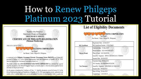 philgeps registration requirements 2023
