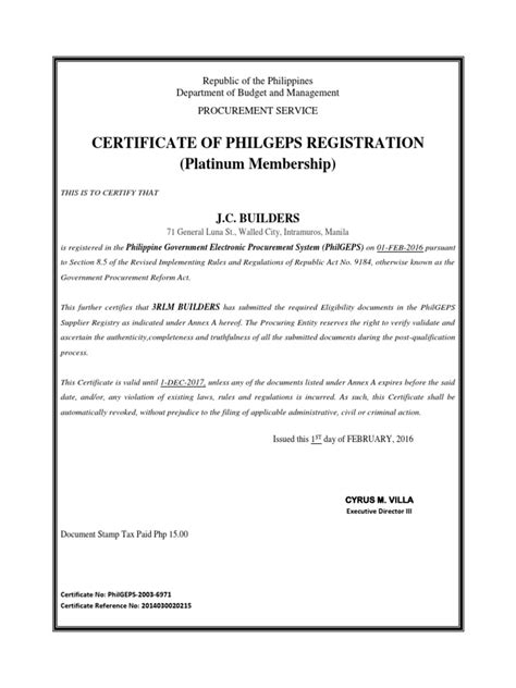 philgeps registration requirements 2024