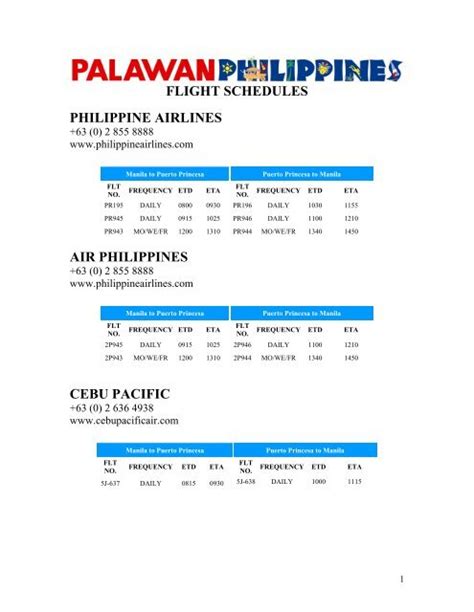 philippine airlines flights and schedules