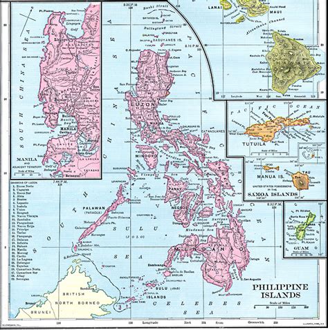 philippine map with grid coordinates