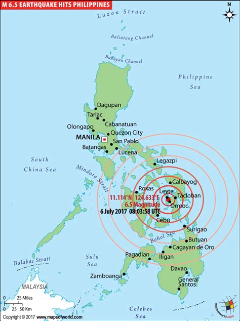 philippines earthquake today map