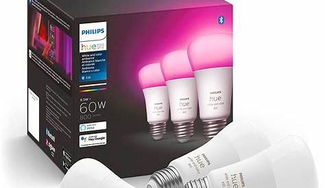 Philips Hue A19 Bluetooth Smart LED Bulb, 2Pack, White